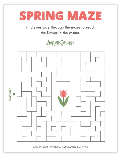 Spring Maze Printable